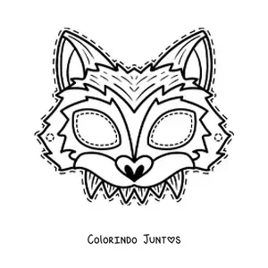 Desenho para colorir de máscara de Halloween de lobisomem