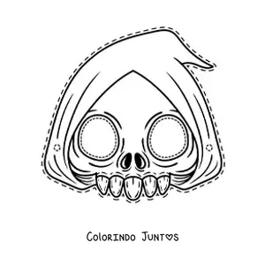 Desenho para colorir de máscara de Halloween da morte