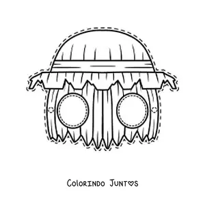 Desenho para colorir de máscara de Halloween de monstro