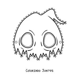 Desenho para colorir de máscara de Halloween de fantasma