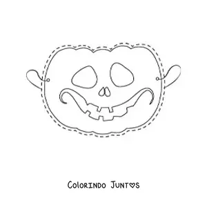 Desenho para colorir de máscara de Halloween de abóbora