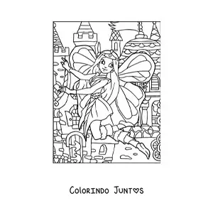Desenho para colorir de bela princesa fada