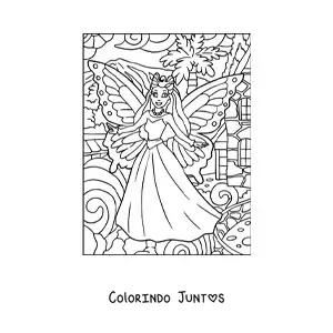 Desenho para colorir de rainha das fadas