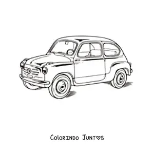 Desenho para colorir de um carro Fiat 600