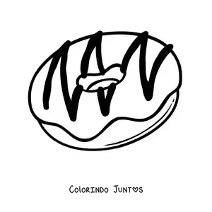 Desenho para colorir de uma rosquinha com glace