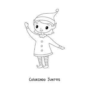 Desenho para colorir de menina duende kawaii