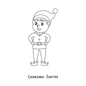 Desenho para colorir de duende kawaii