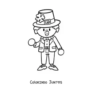 Desenho para colorir de duende irlandês da sorte
