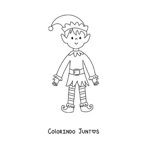 Desenho para colorir de duende bonito