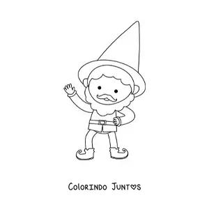 Desenho para colorir de duende animado simples