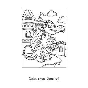 Desenho para colorir de dragão animado grande