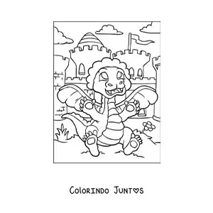 Desenho para colorir de dragão bebê animado