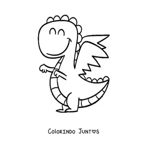 Desenho para colorir de dragão bebê animado