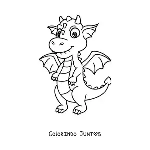 Desenho para colorir de dragão bebê animado fofo