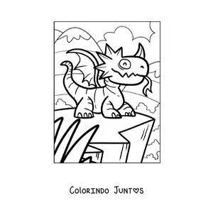 Desenho para colorir de dragão animado