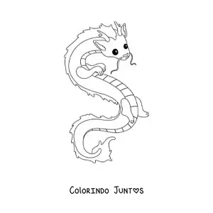 Desenho para colorir de dragão chinês animado