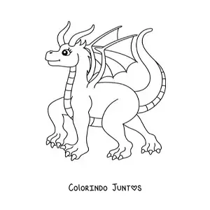 Desenho para colorir de dragão voador grande