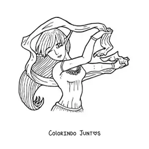 Desenho para colorir de elfo de fantasia animado