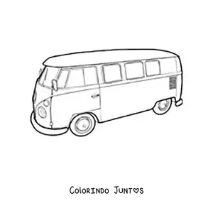 Desenho para colorir de uma Kombi Volkswagen T2