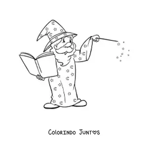 Desenho para colorir de feiticeiro em movimento