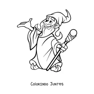Desenho para colorir de desenho de um feiticeiro