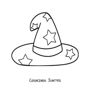 Desenho para colorir de chapeu de feiticeiro