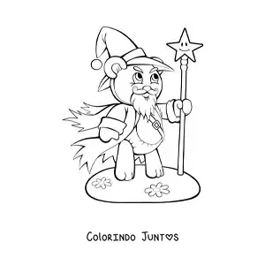 Desenho para colorir de urso feiticeiro malvado
