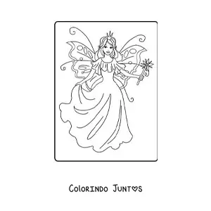 Desenho para colorir de princesa fada magica