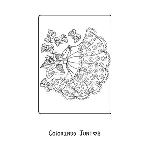 Desenho para colorir de princesa magica horizontal