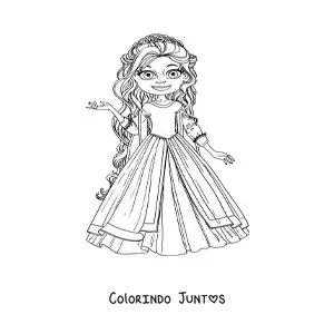 Desenho para colorir de princesa Rapunzel animada