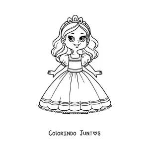 Desenho para colorir de princesa terna
