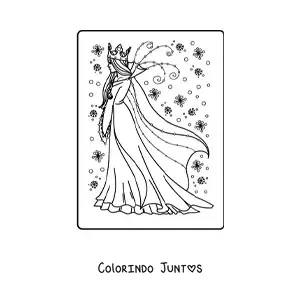 Desenho para colorir de rainha das neves