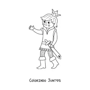 Desenho para colorir de principe dos contos de fadas