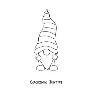 Desenho para colorir de gnomo simples