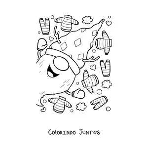 Desenho para colorir de gnomo natalino com sueteres