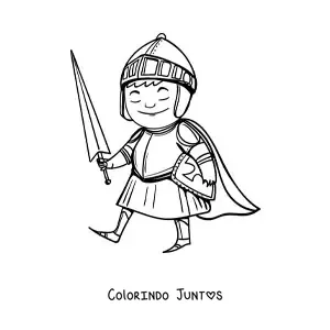 Desenho para colorir de cavaleiro templário animado