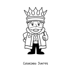 Desenho para colorir de um rei simples com uma grande coroa