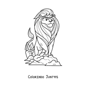 Desenho para colorir de rei leão animado