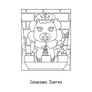 Desenho para colorir de rei leão kawaii