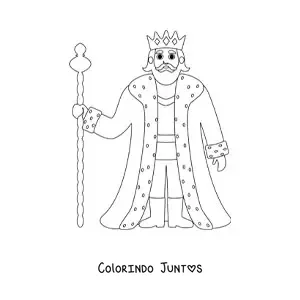 Desenho para colorir de rei medieval animado