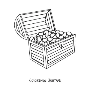Desenho para colorir de baú do tesouro grande