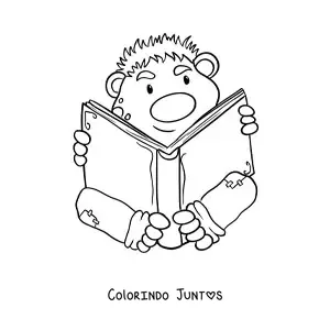 Desenho para colorir de troll animado lendo