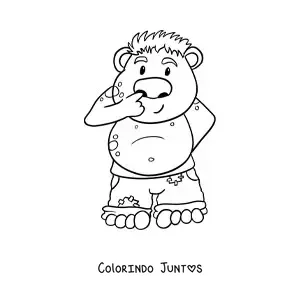 Desenho para colorir de troll animado engraçado