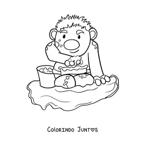Desenho para colorir de troll animado brincando
