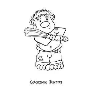 Desenho para colorir de troll animado com um taco