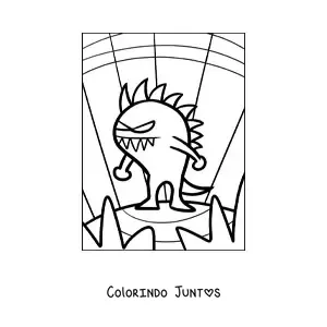 Desenho para colorir de extraterrestre assustador animado