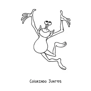Desenho para colorir de um extraterrestre dançando