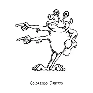 Desenho para colorir de um extraterrestre engraçado