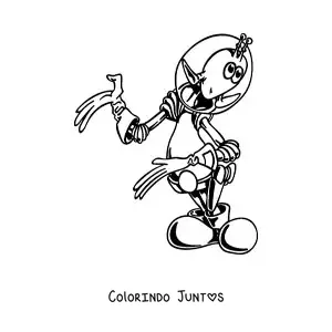 Desenho para colorir de um marciano simpático