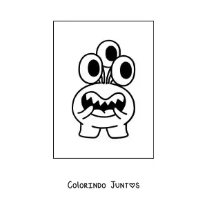 Desenho para colorir de extraterrestre feliz